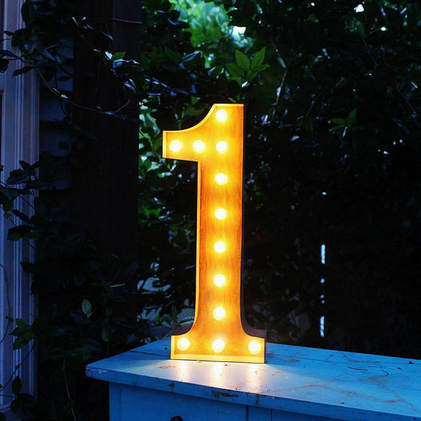 24” Number 1 (One) Sign Vintage Marquee Lights - Buy Marquee Lights Online - Rusty Marquee