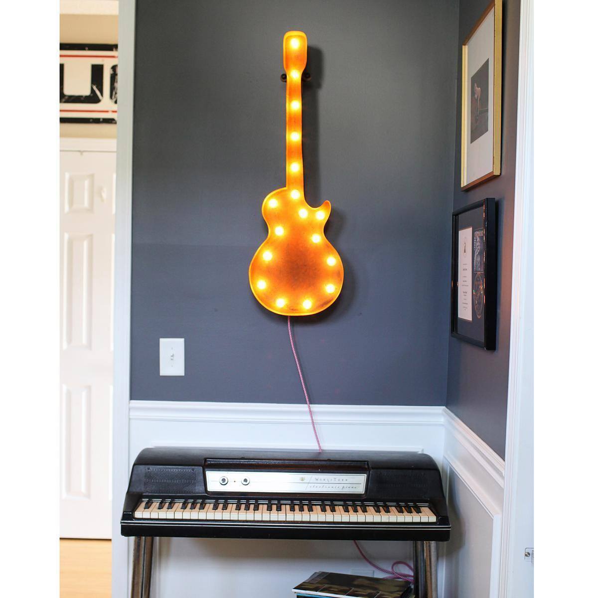 with Lights Marquee Large - Buy The Online Marquee Vintage - 36” Rusty Marquee Guitar (Rustic) Lights Sign